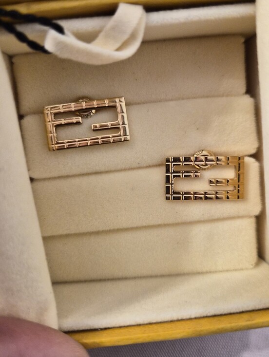 Fendi Jewelry - Fendi FF Logo Gold-Tone Stud Earrings